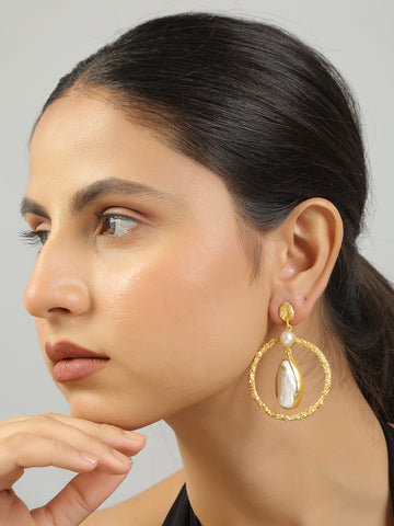 Baroque Pearl Contemporary  Earrings